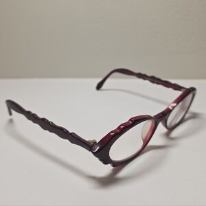 Authentic Jean Lafont Paris Patchouli Burgundy Scalloped Oval Eyeglass Frames